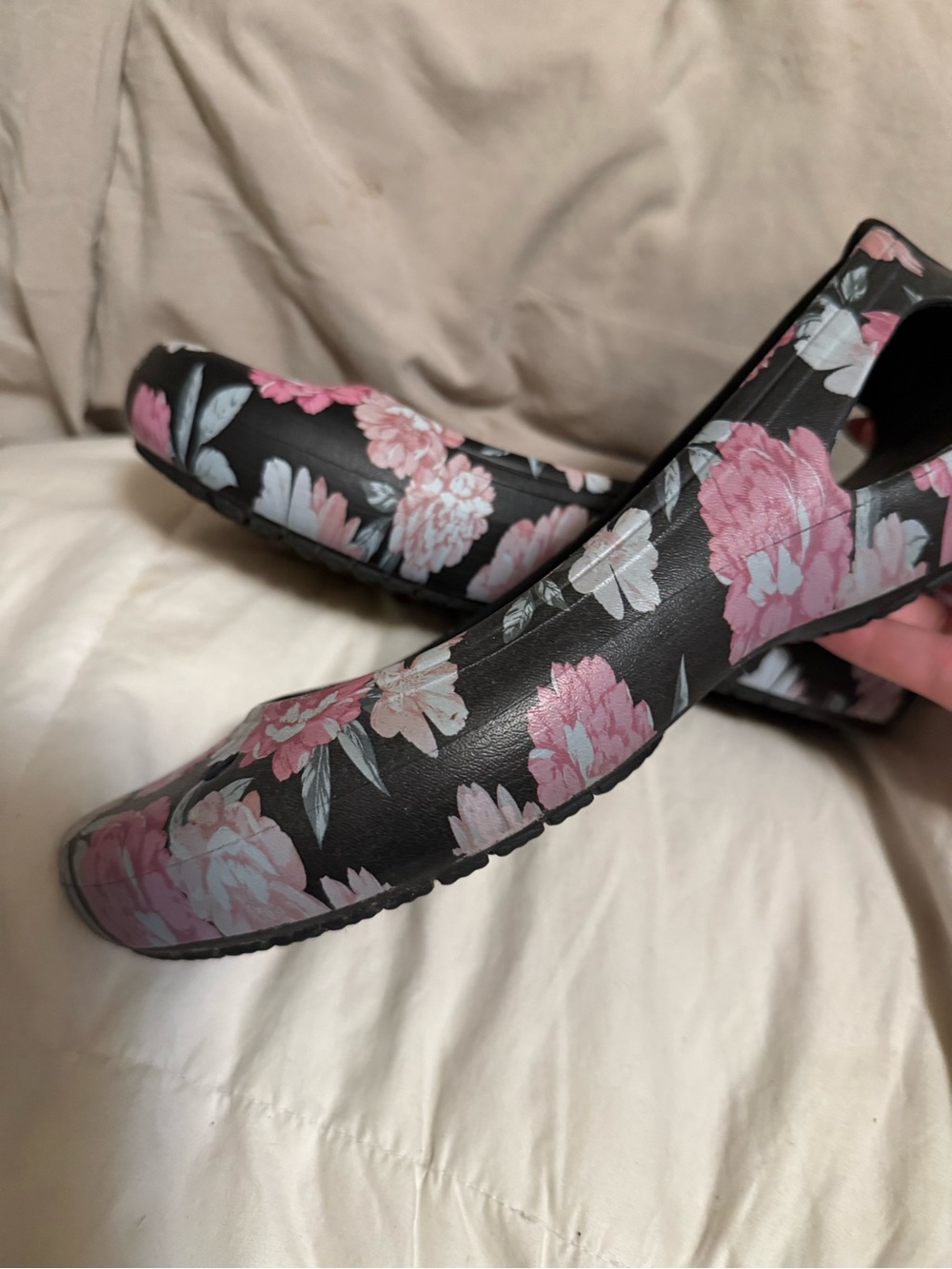 CROCS KADEE PURPLE SEASONAL PRINTED Women’s Floral Ballet Flat Slip-On - Picture 2 of 7